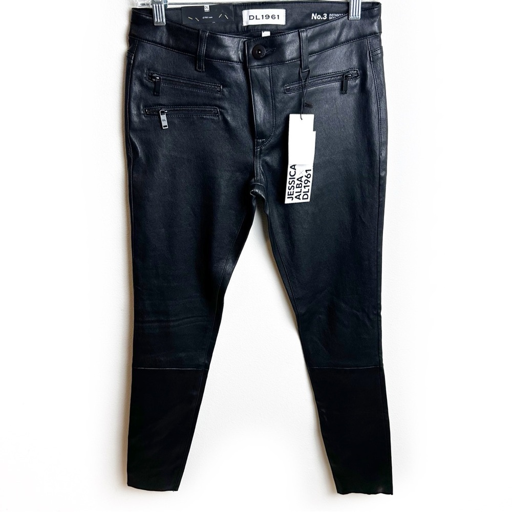 NWT DL1961 No. 3 Instasculpt Skinny primal lamb leather size: 27
